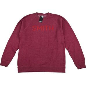 NWT Smith Men Red Sweatshirt Fleece Pullover US XXL Essential Crew Independent